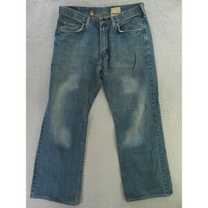 Hollister Jeans Mens 32x29 Blue Boot Cut Baggy Loose Button Fly 5 Pocket